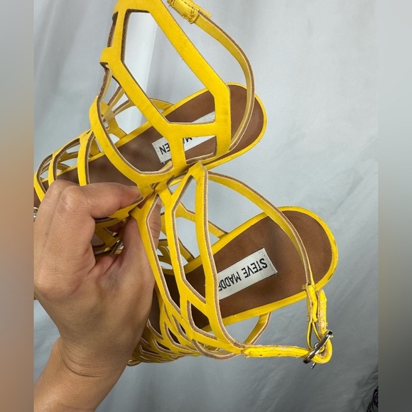 Steve Madden yellow caged heels size 8.5 - Picture 7 of 9
